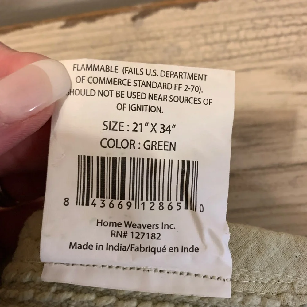 Yandel Double Ruffle Oval Bath Mats from Wayfair. 100% Cotton, Sage Green Color